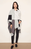 Colourblock Poncho with Blanket Stitch and Pom Poms - Barrington's