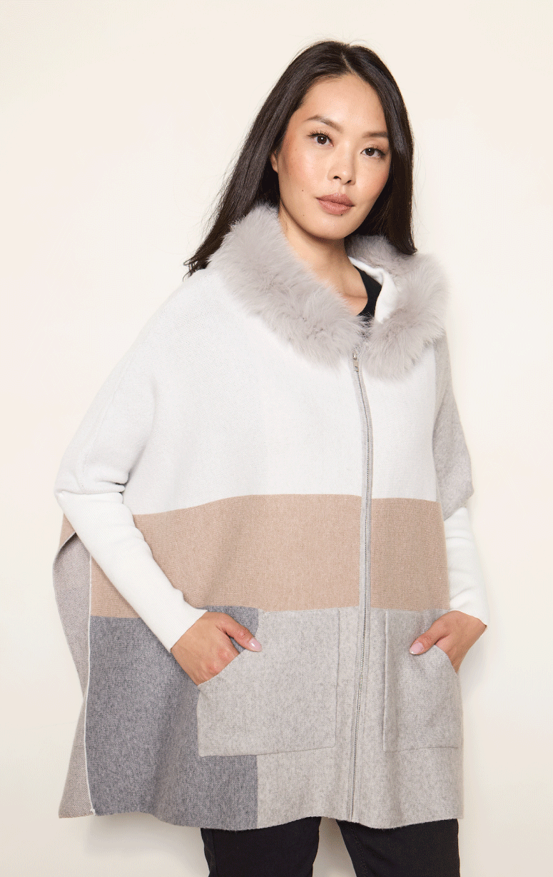 Poncho with Zip Front