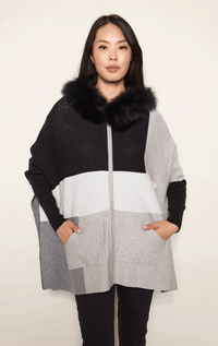 Poncho with Zip Front