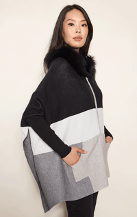 Poncho with Zip Front