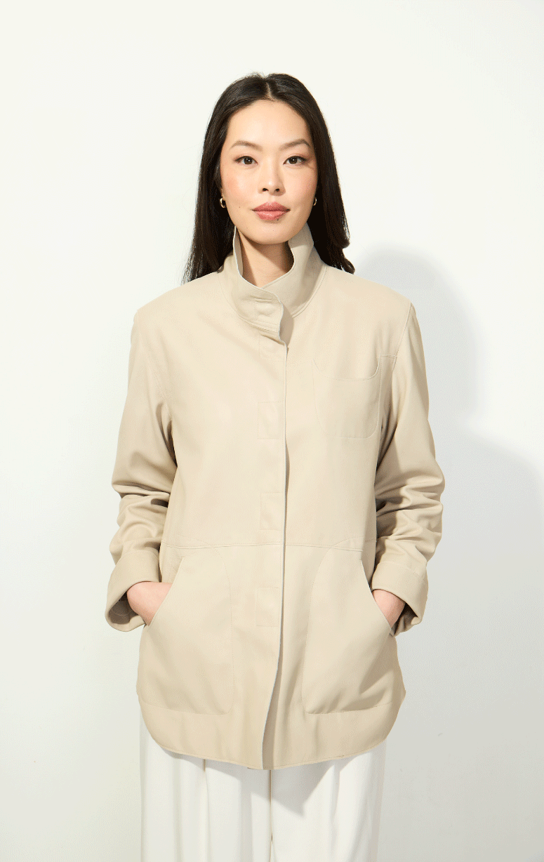 HISO- Scalloped Leather Jacket