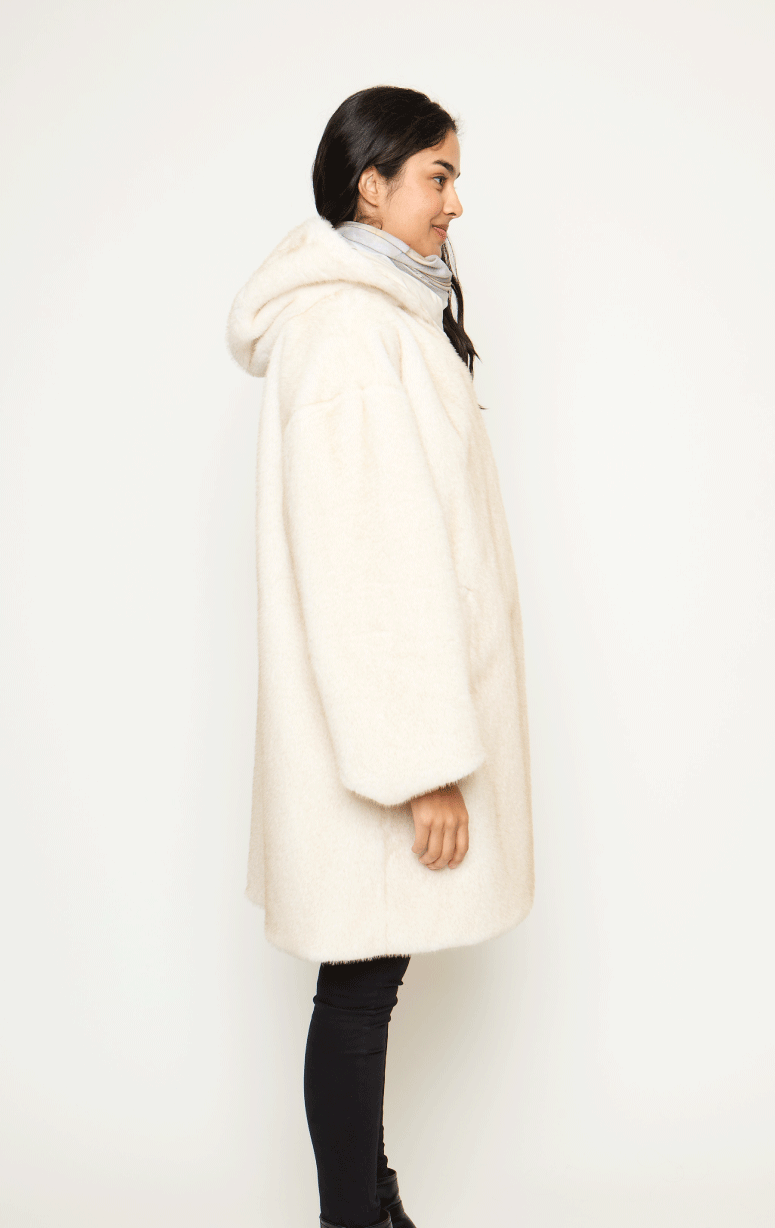 7/8s Reversible Faux Fur Jacket with Belt