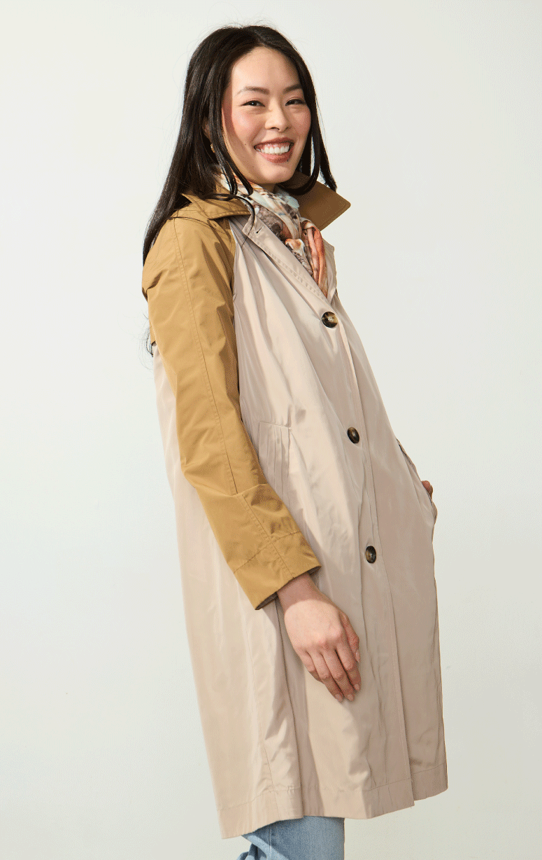 Violanti- Two Tone Lightweight Mac Coat