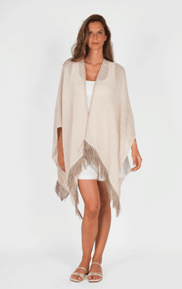 Gaynor- Knit Wrap with Fringe