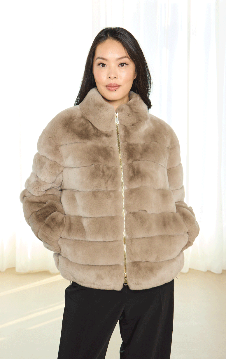 Suprema- Sheared Rabbit 3/4 Jacket - Barrington's