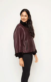 Reversible Shearling Jacket with Bottom Cinch