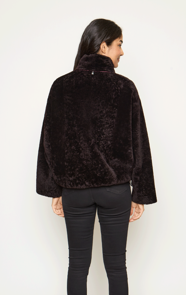 Reversible Shearling Jacket with Bottom Cinch