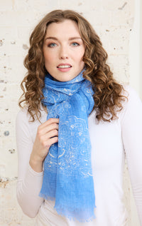 Citrus- Linen Bandana Print Scarf