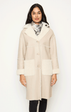 Be Florence- Shearling Coat with Grid Pattern