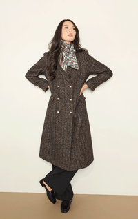 Adroit- Double Breasted Coat with Military Buttons - Barrington's