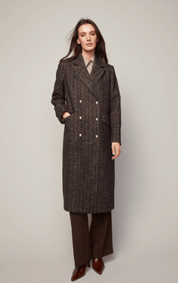 Adroit- Double Breasted Coat with Military Buttons - Barrington's