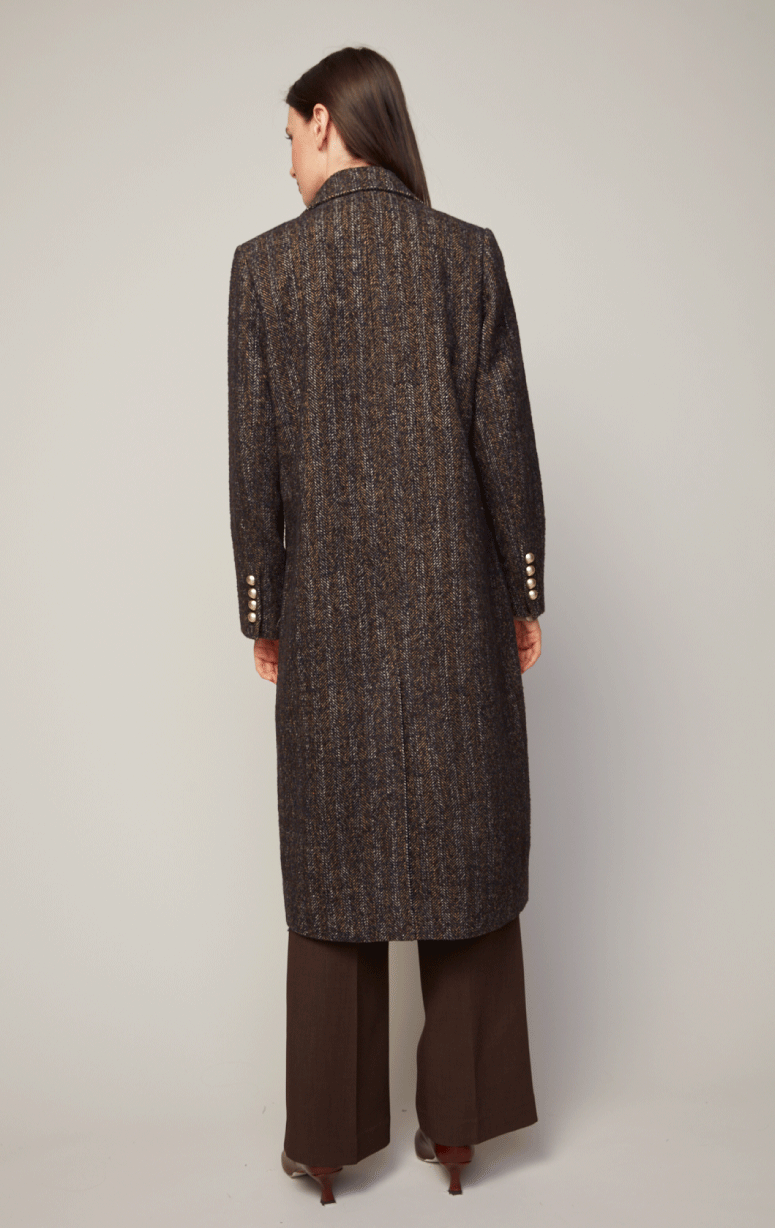 Adroit- Double Breasted Coat with Military Buttons - Barrington's