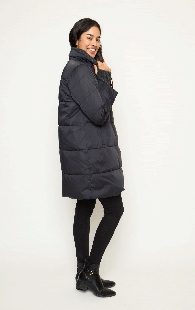 Adroit- Down Filled Parka with Angora Knit Trim