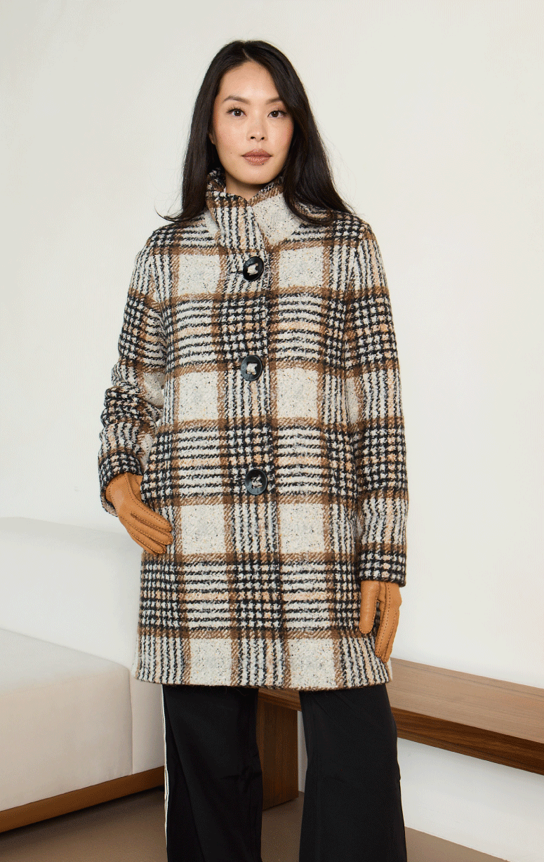 Barrington's- Big Button Plaid Coat