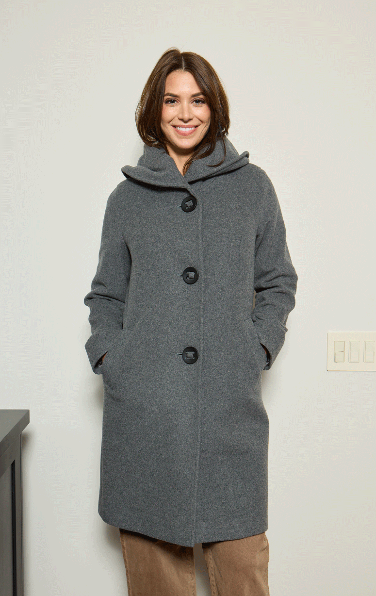 Barrington's Collar to Hood Big Button Coat