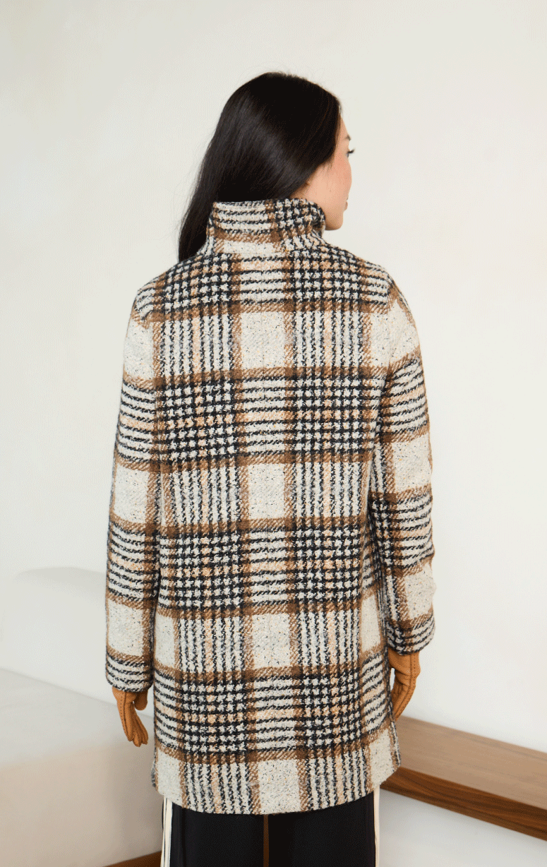 Barrington's- Big Button Plaid Coat