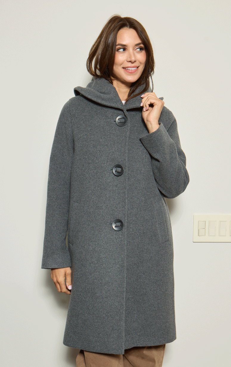 Barrington's Collar to Hood Big Button Coat