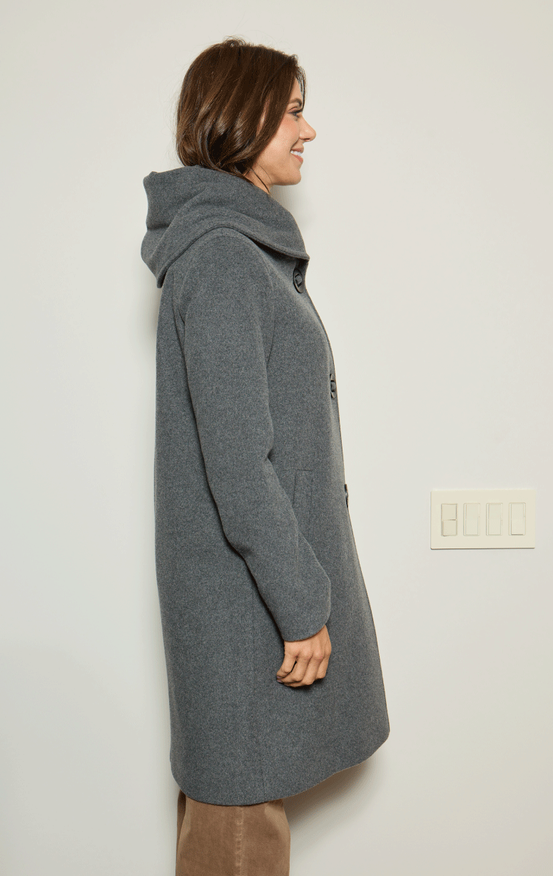 Barrington's Collar to Hood Big Button Coat