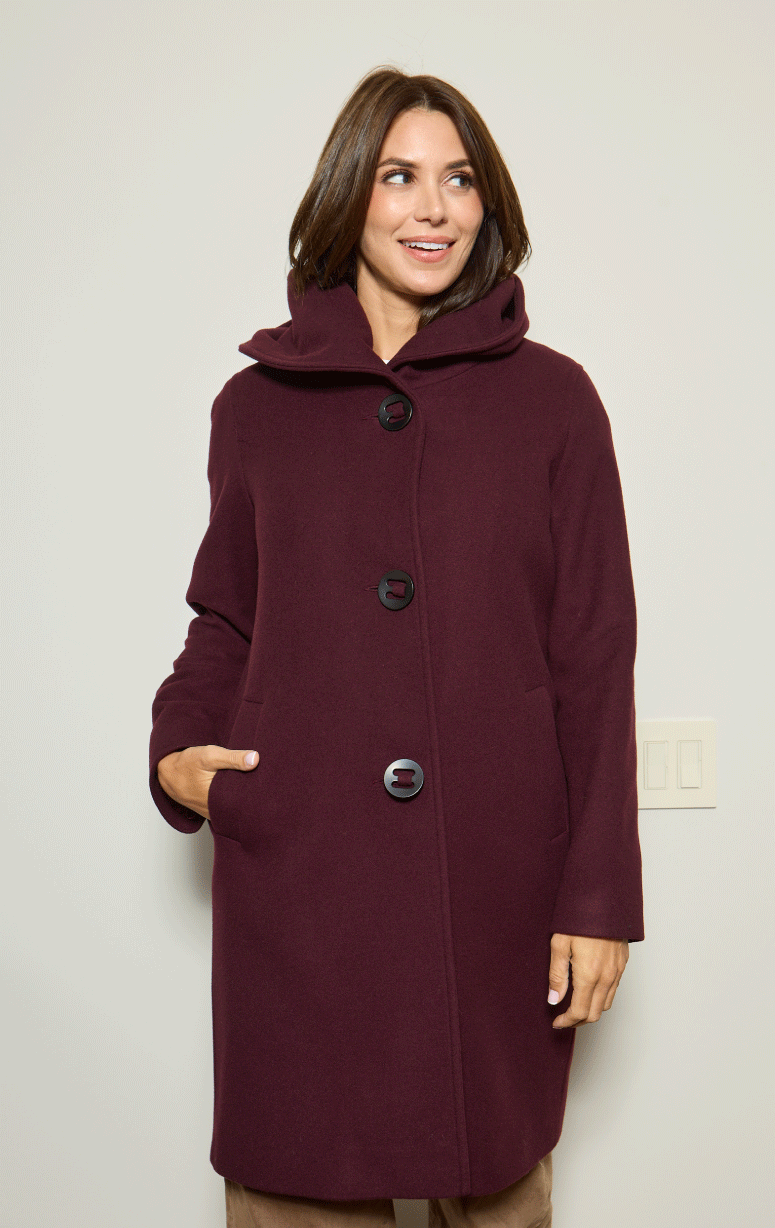 Barrington's Collar to Hood Big Button Coat