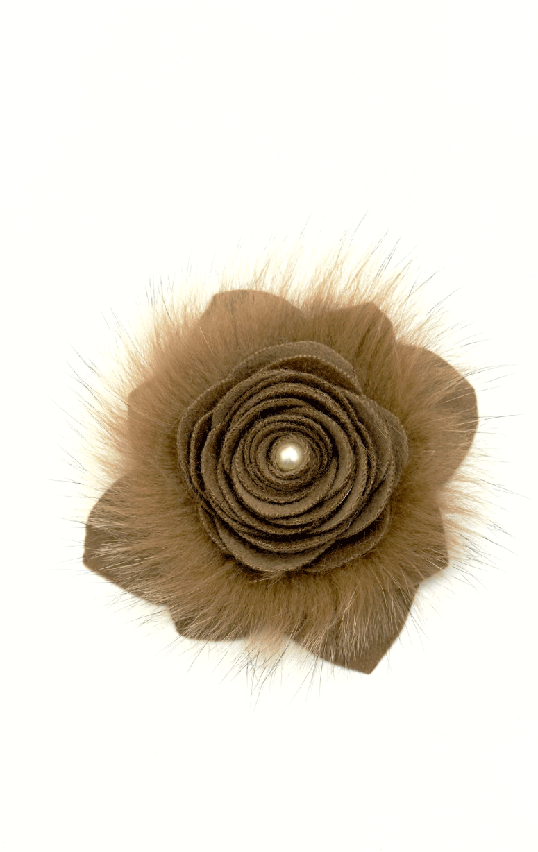 Handmade Recycled Fabric Brooch with Embelishments