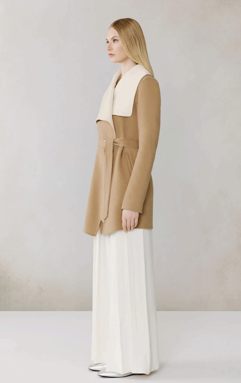 Soia & Kyo- Double Face Wool Wrap Coat - Barrington's