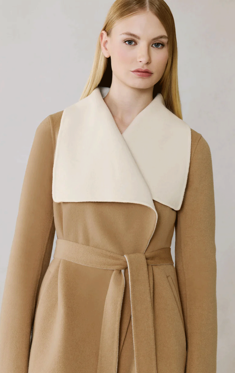 Soia & Kyo- Double Face Wool Wrap Coat - Barrington's