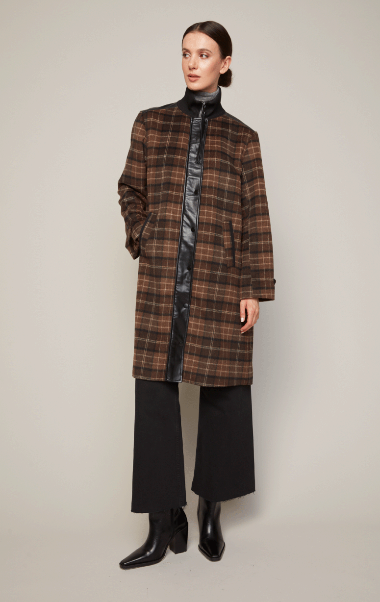 Adroit- 7/8s Coat with Knit Collar - Barrington's