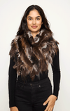 Furlux- Fringed Fur Cowl Neck Scarf