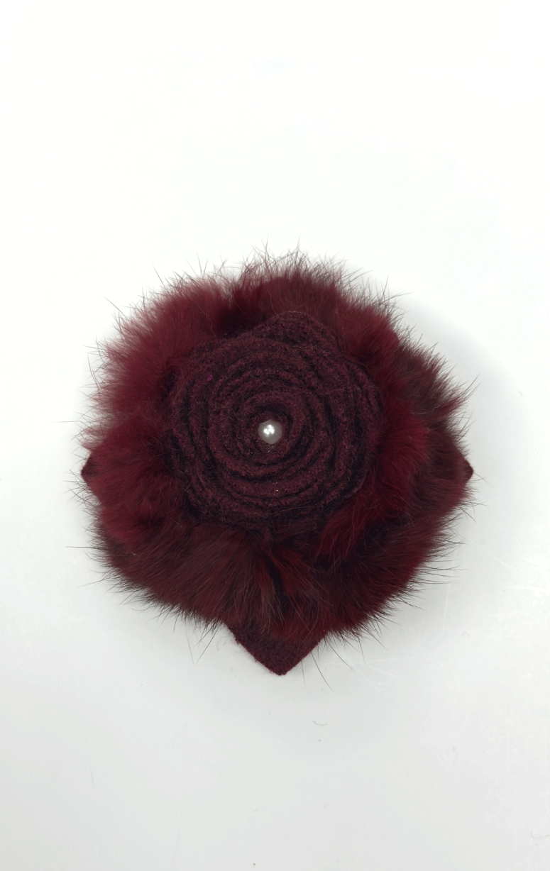 Handmade Recycled Fabric Brooch with Embelishments