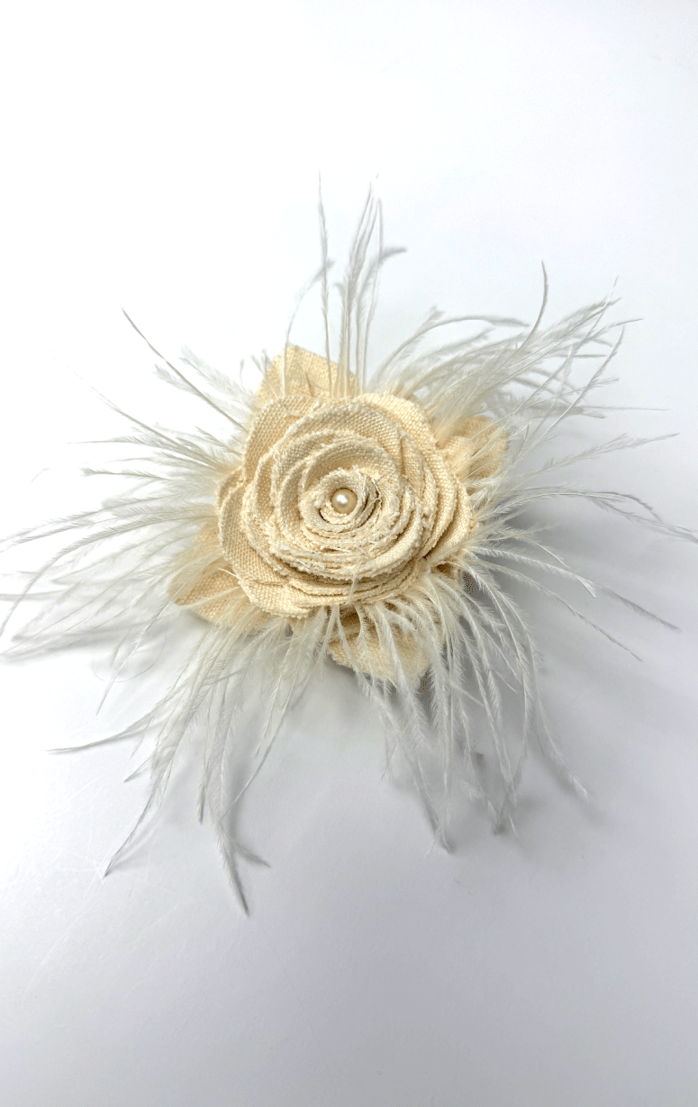 Handmade Recycled Fabric Brooch with Embellishments - Barrington's