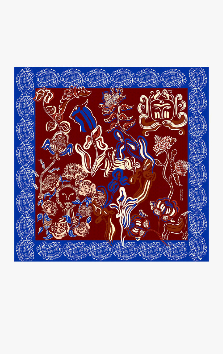Petit Jean- Paisley Silk Square Scarf