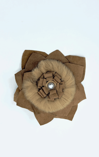 Handmade Recycled Fabric Brooch with Embelishments