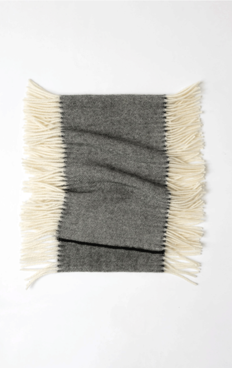 Abstract- 100% Wool Fringe Scarf