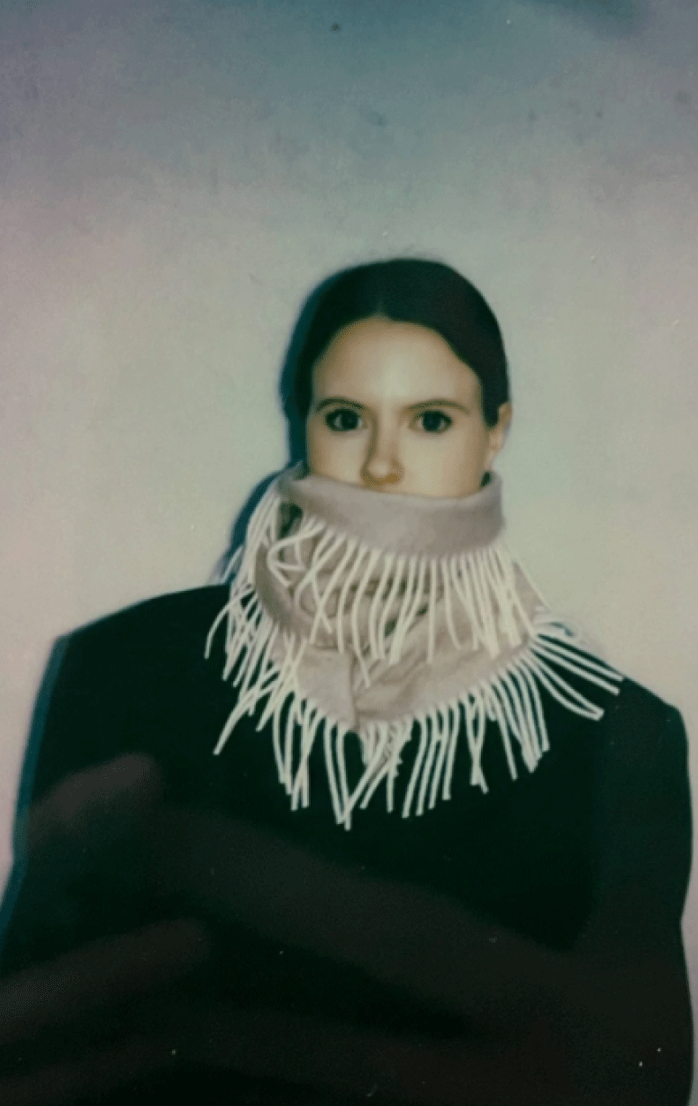 Abstract- 100% Wool Fringe Scarf