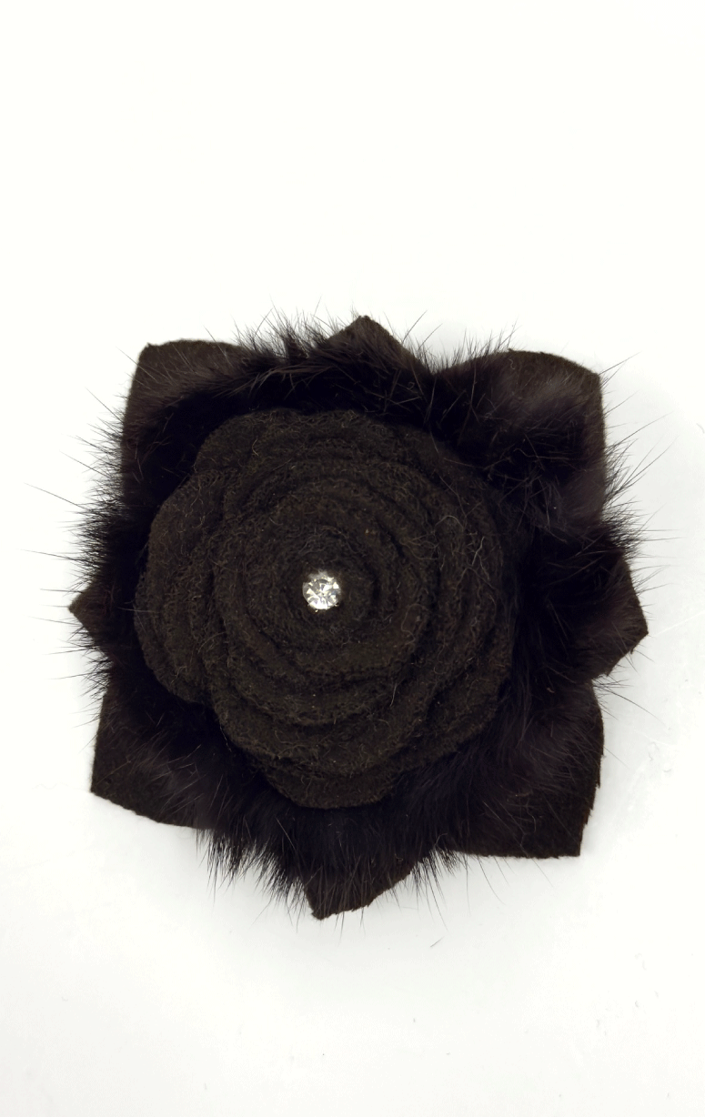 Handmade Recycled Fabric Brooch with Embelishments