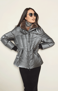 Creenstone- Down Puffer with Faux Fur Trim