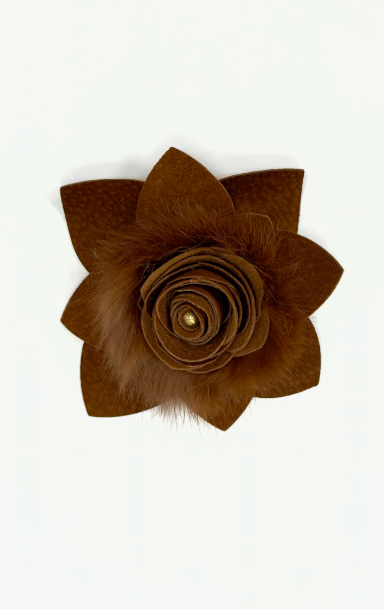 Handmade Recycled Fabric Brooch with Embelishments