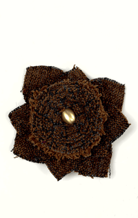 Handmade Recycled Fabric Brooch with Embelishments