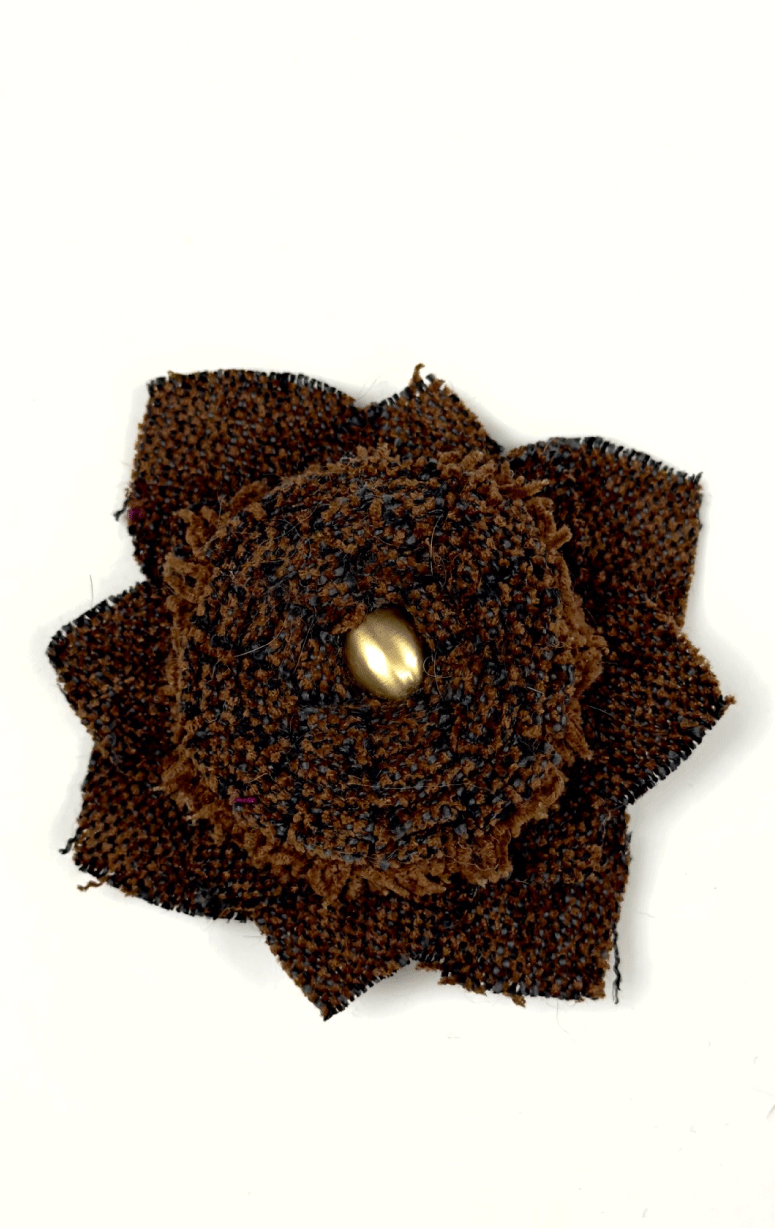 Handmade Recycled Fabric Brooch with Embelishments