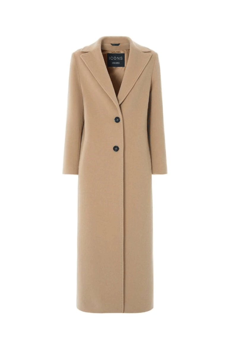 Cinzia Rocca- Long Wool Coat with Pic Stitch