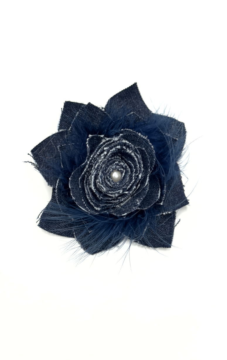 Handmade Recycled Fabric Brooch with Embelishments