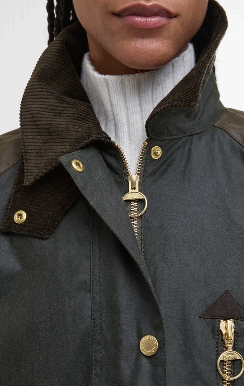 Barbour- Evette Waxed Car Coat