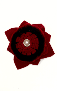 Handmade Recycled Fabric Brooch with Embelishments