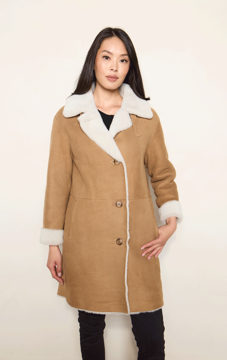HISO- Raw Edge Shearling Jacket