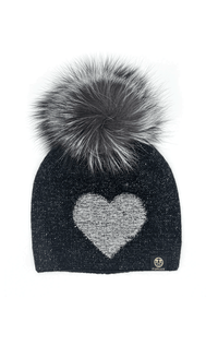 Cashmere and Wool Hat with Heart