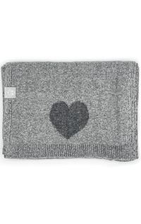 Wool & Cashmere Scarf with Heart Detail