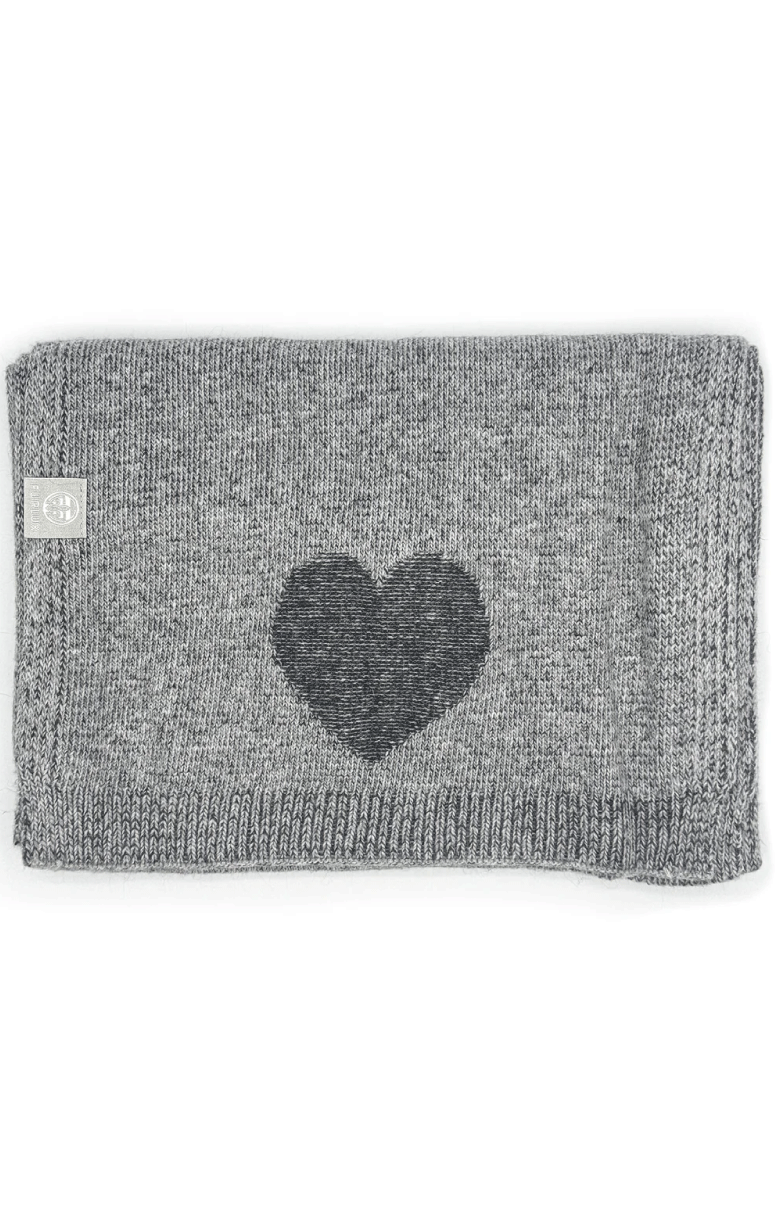 Wool & Cashmere Scarf with Heart Detail