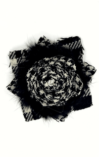Handmade Recycled Fabric Brooch with Embelishments