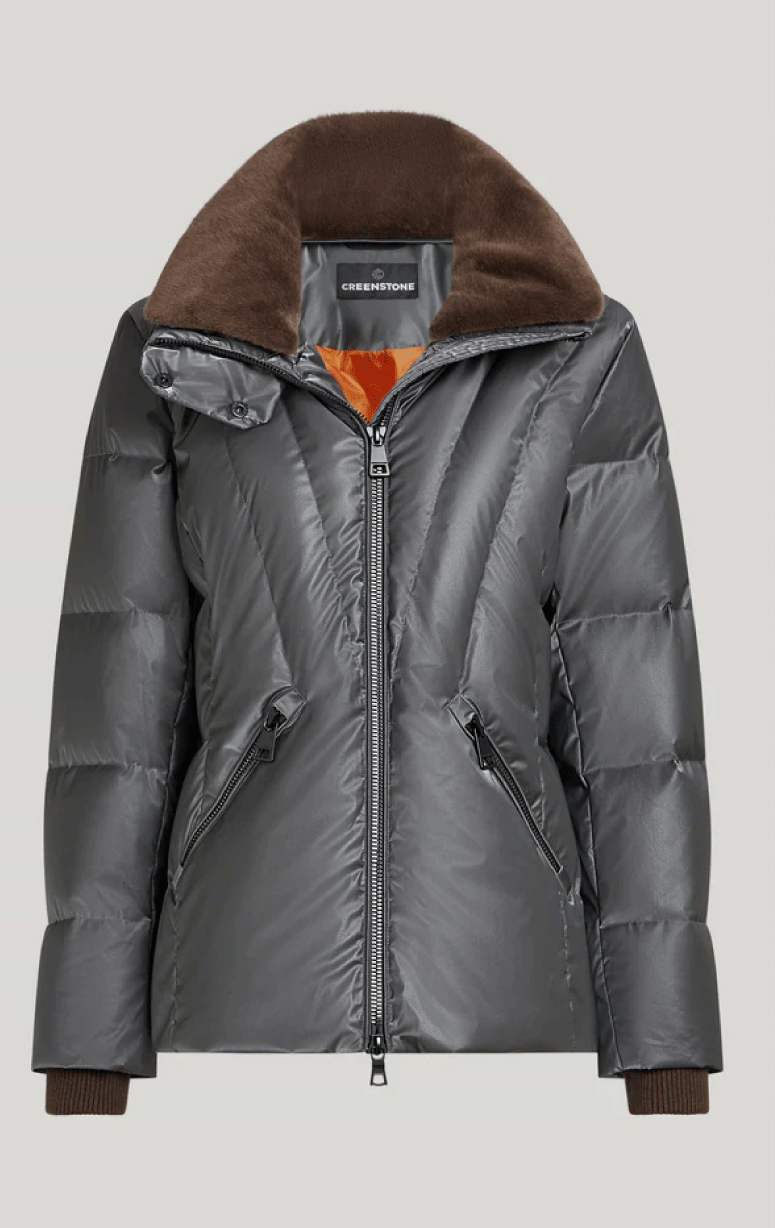 Creenstone- Down Puffer with Faux Fur Trim