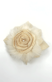 Handmade Recycled Fabric Brooch with Embelishments